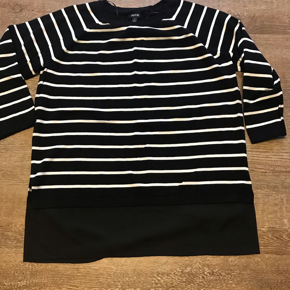 APT 9 Black and white striped sweater